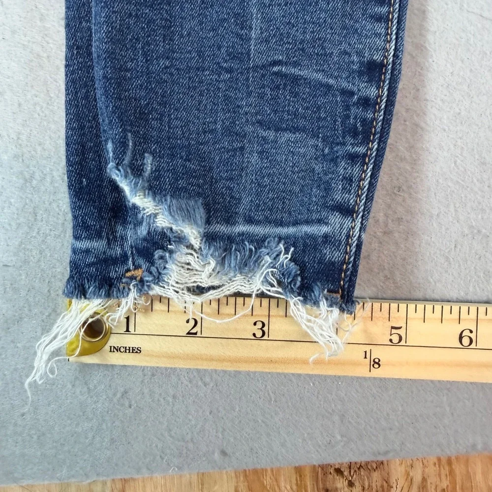 Good American Good Legs Skinny Jeans Womens 29 Distressed Raw Hem